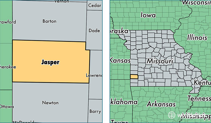 location of Jasper county on a map