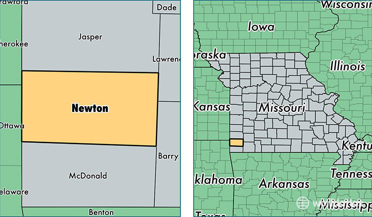 location of Newton county on a map