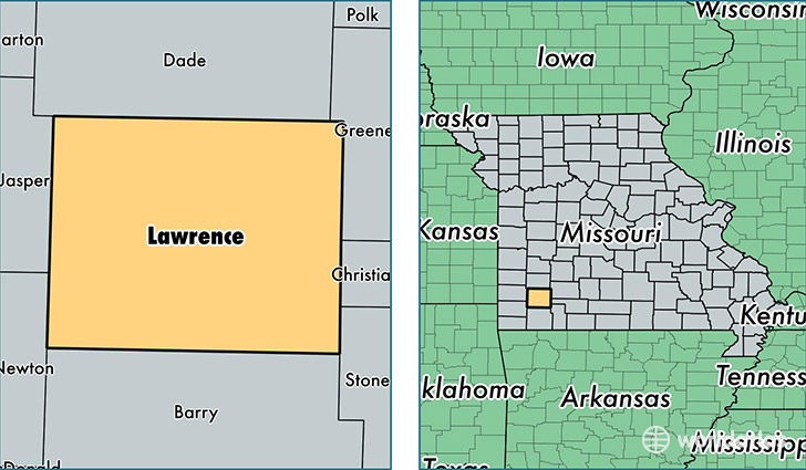 location of Lawrence county on a map