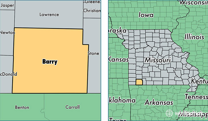 location of Barry county on a map