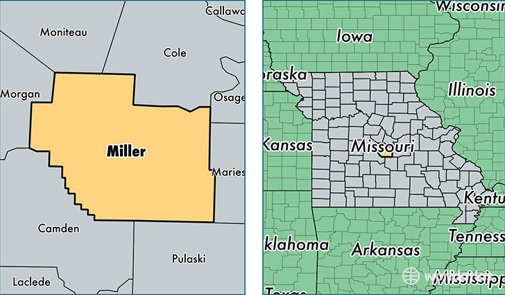 location of Miller county on a map
