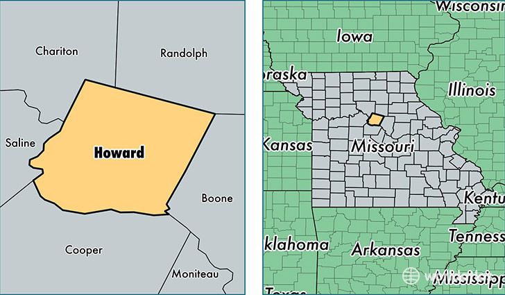 location of Howard county on a map