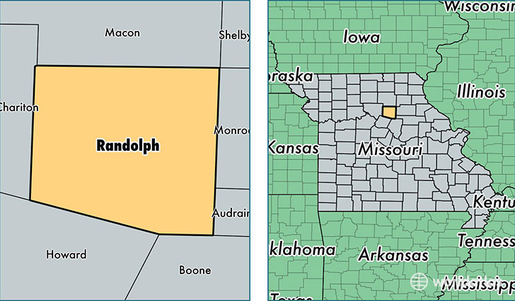 location of Randolph county on a map