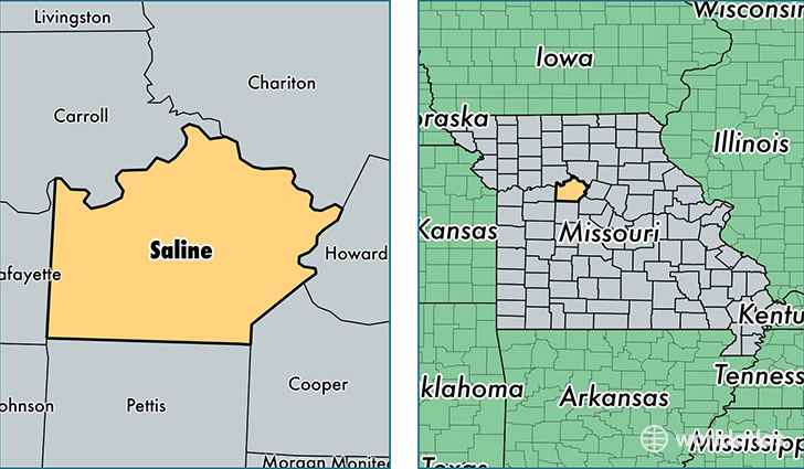 location of Saline county on a map