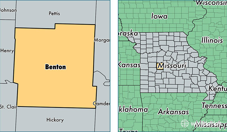 location of Benton county on a map