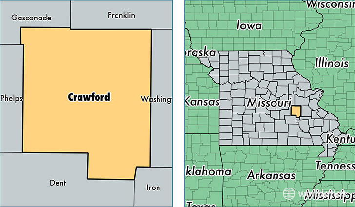 location of Crawford county on a map