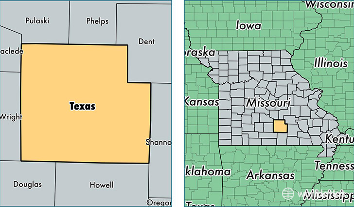 Texas County Missouri Map