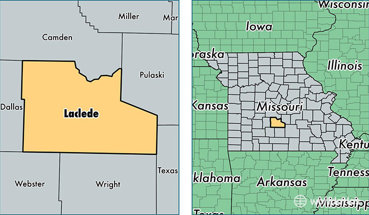 location of Laclede county on a map