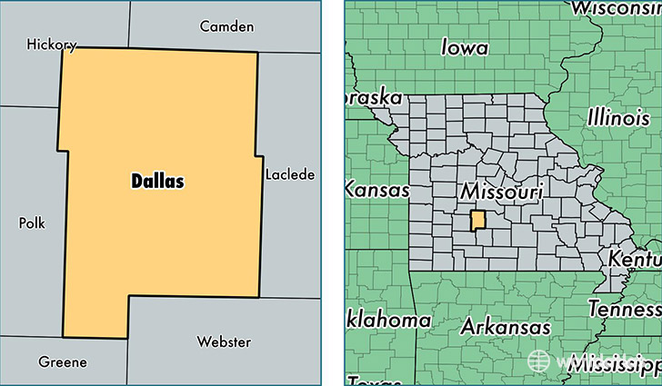 location of Dallas county on a map
