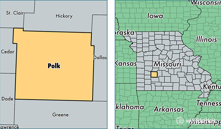 location of Polk county on a map