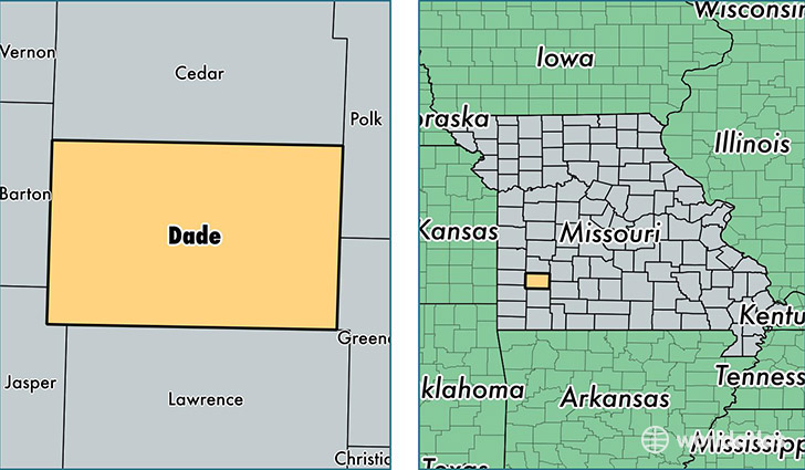 location of Dade county on a map