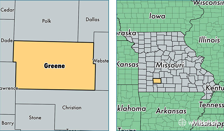 location of Greene county on a map