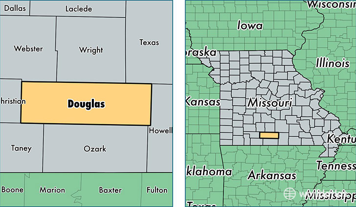 location of Douglas county on a map