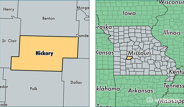 location of Hickory county on a map