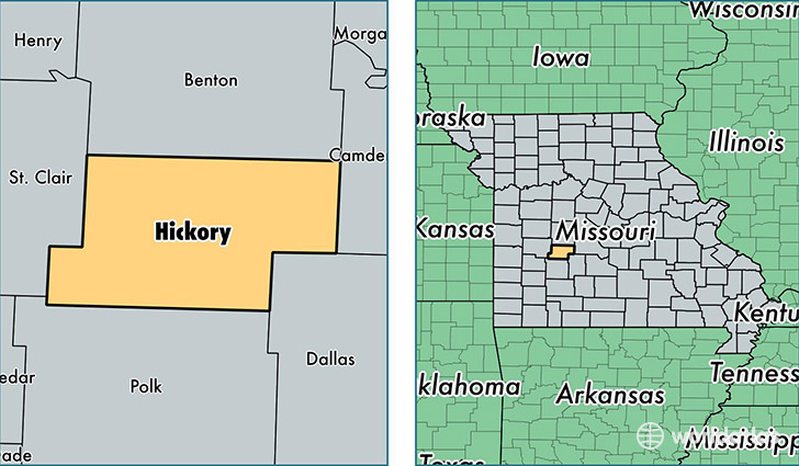 location of Hickory county on a map