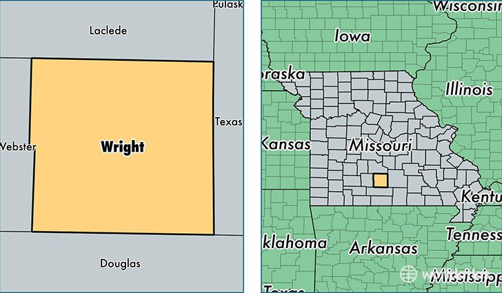 location of Wright county on a map