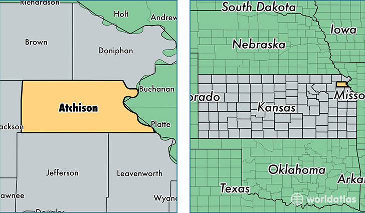 location of Atchison county on a map