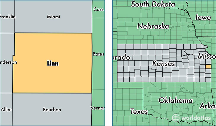 location of Linn county on a map