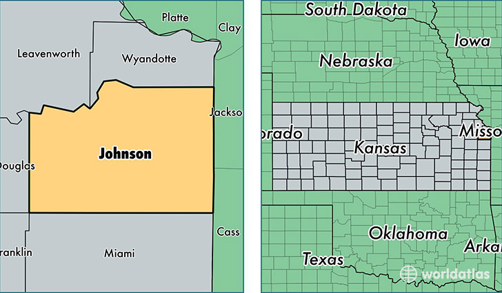 location of Johnson county on a map