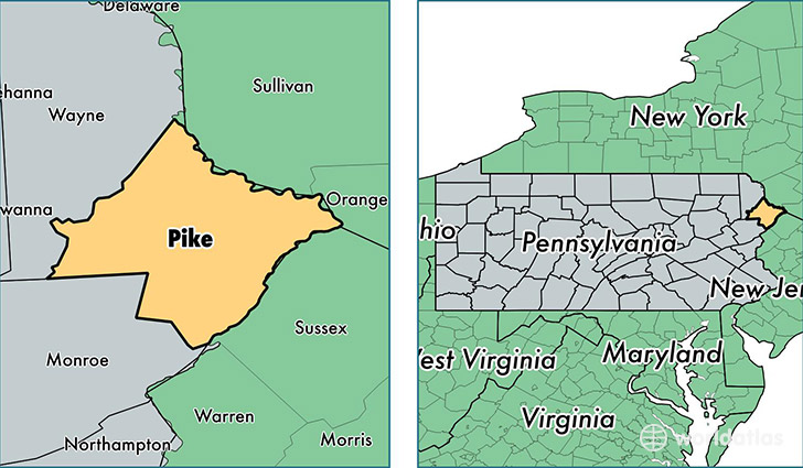 location of Pike county on a map