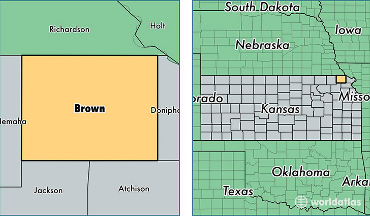 location of Brown county on a map