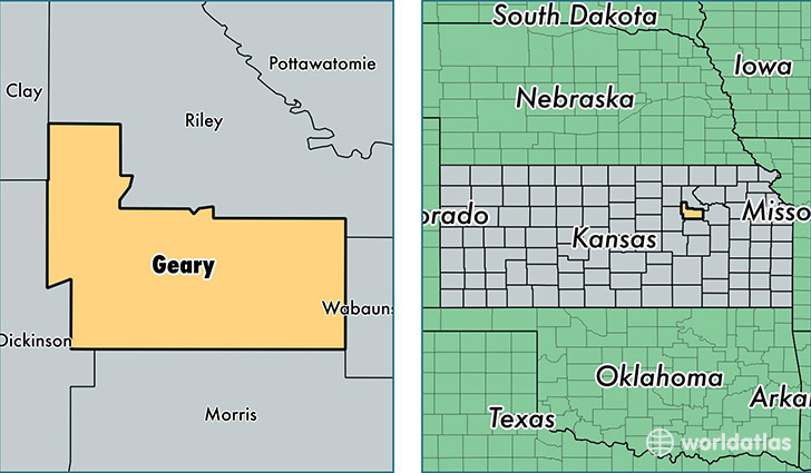 location of Geary county on a map