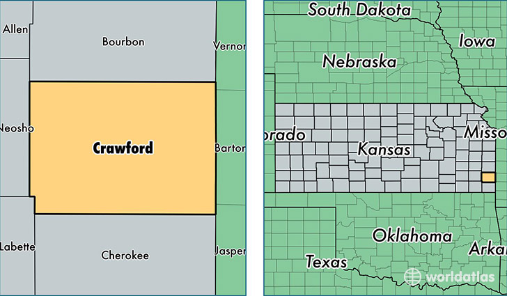 location of Crawford county on a map