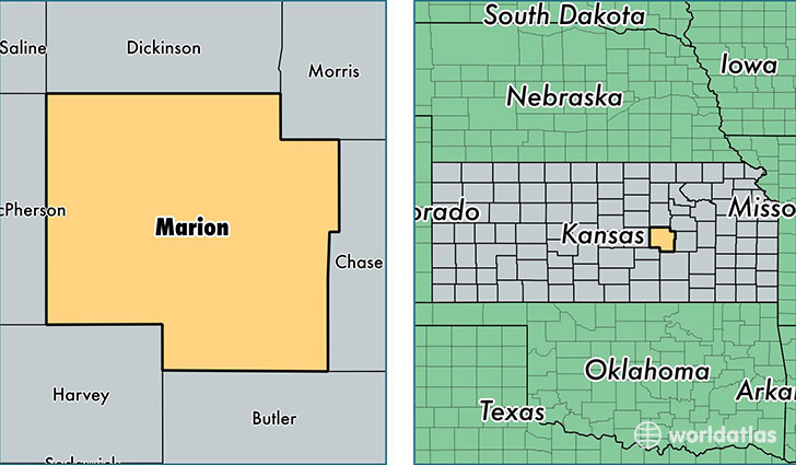 location of Marion county on a map