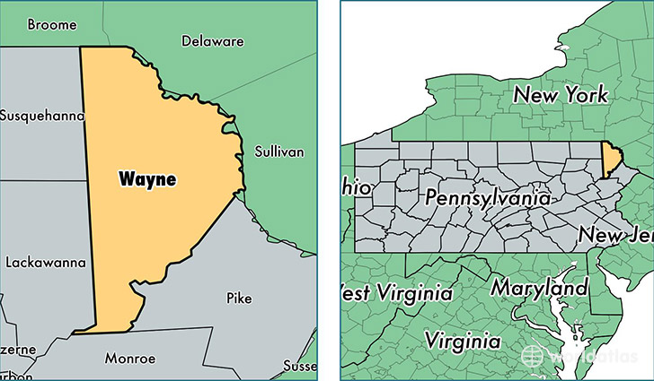 location of Wayne county on a map