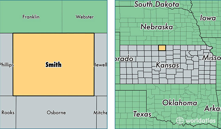 location of Smith county on a map