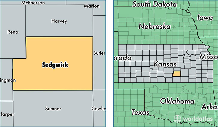 location of Sedgwick county on a map