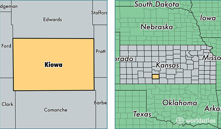 location of Kiowa county on a map