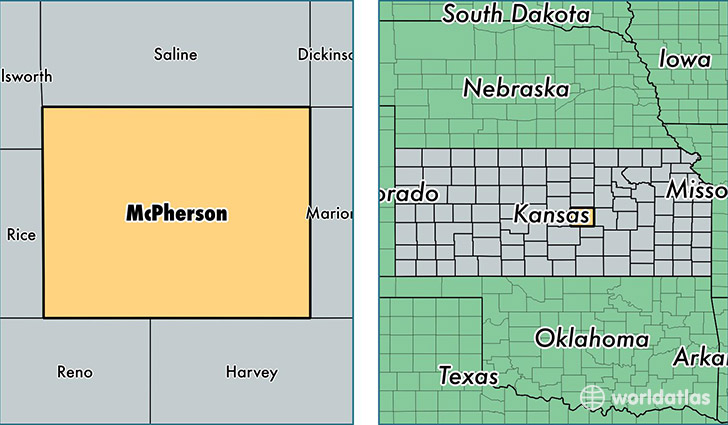 location of McPherson county on a map