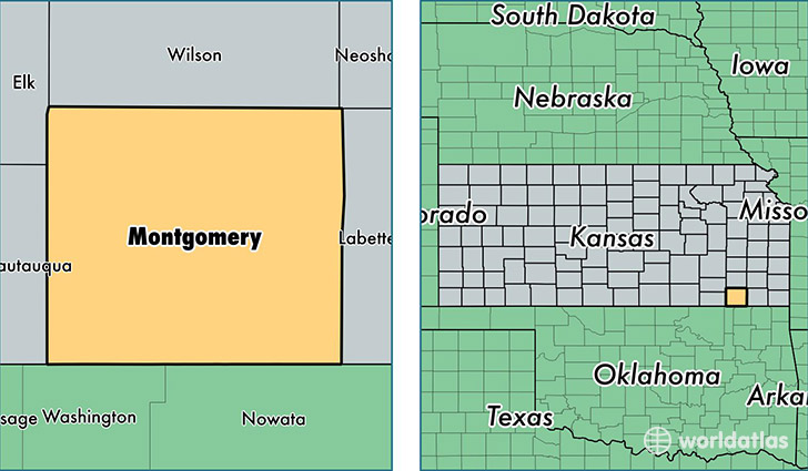 location of Montgomery county on a map