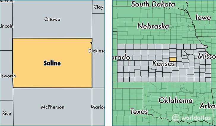location of Saline county on a map