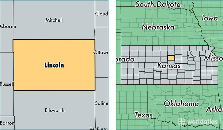 location of Lincoln county on a map