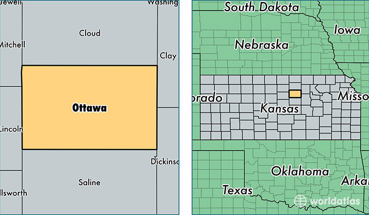 location of Ottawa county on a map