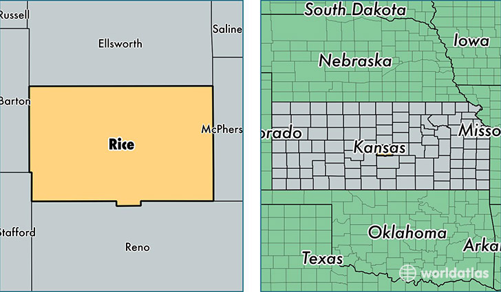 location of Rice county on a map