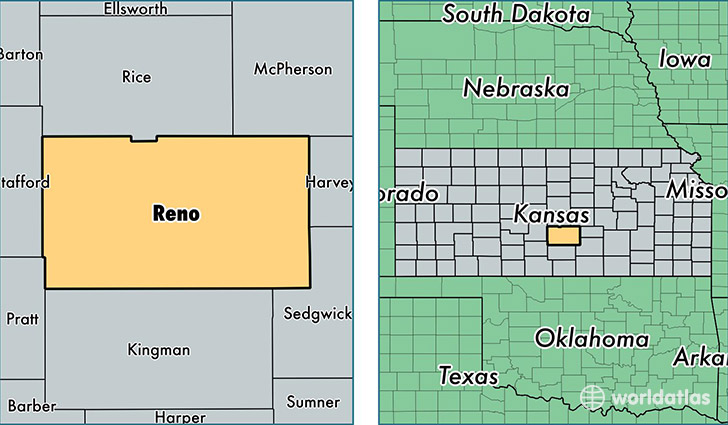 location of Reno county on a map