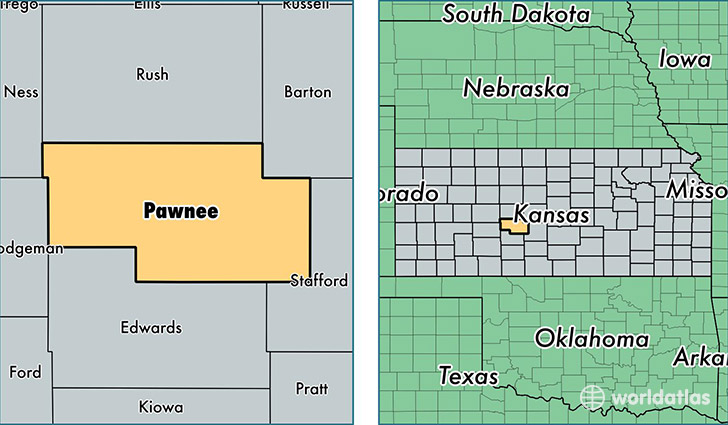 location of Pawnee county on a map