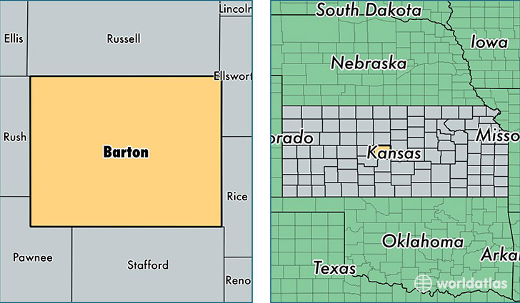 location of Barton county on a map