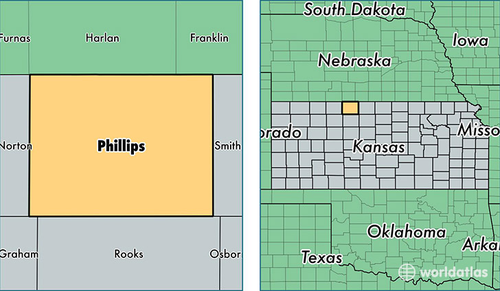 location of Phillips county on a map