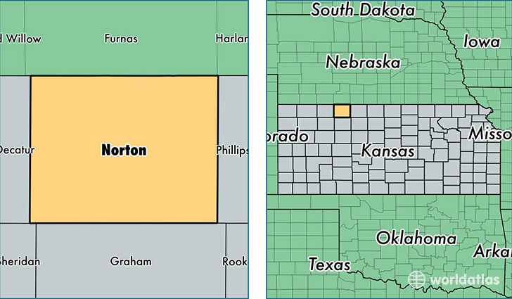 location of Norton county on a map