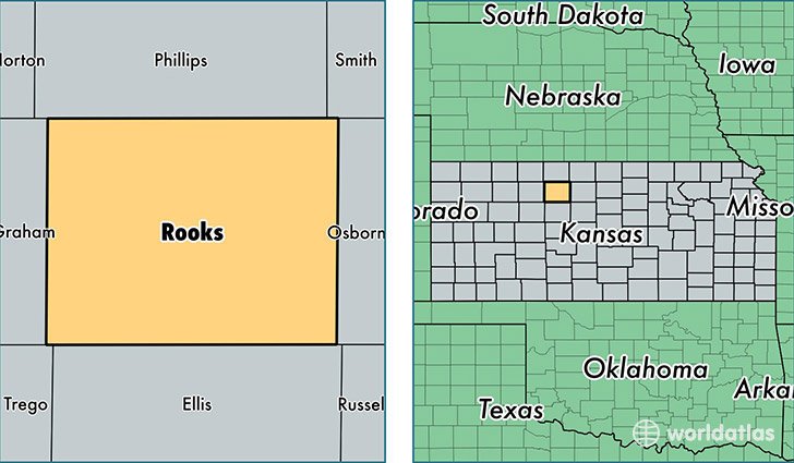 location of Rooks county on a map