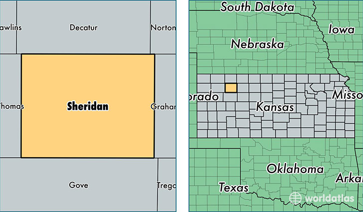 location of Sheridan county on a map