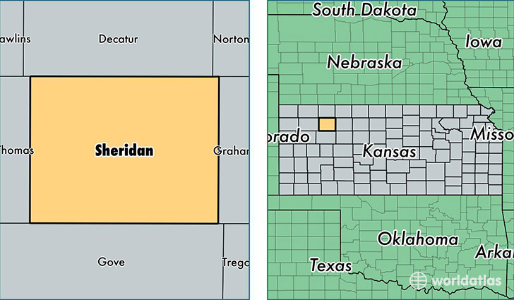 location of Sheridan county on a map