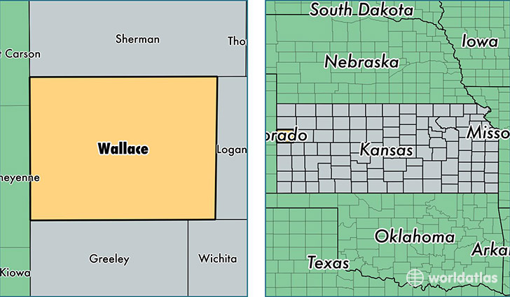 location of Wallace county on a map