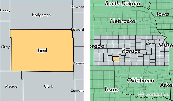 location of Ford county on a map