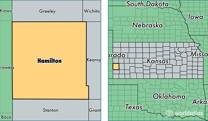 location of Hamilton county on a map