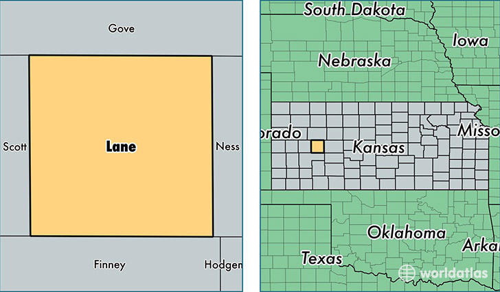 location of Lane county on a map